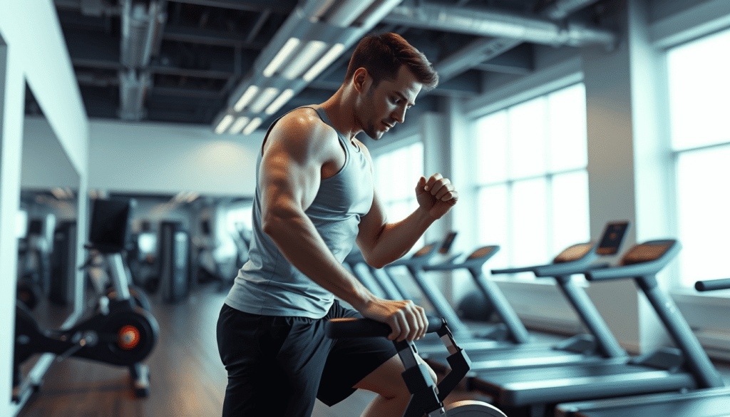 a person doing excerise in gym