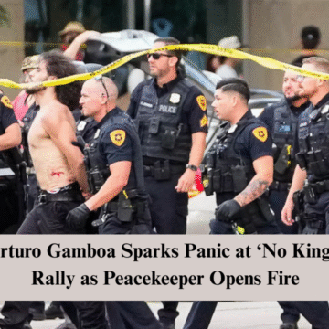 arturo gamboa sparks panic at ‘no kings’ rally as peacekeeper opens fire