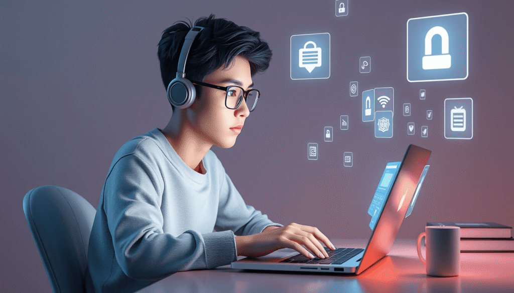 clean digital workspace with istudyinfo com tools on screen
