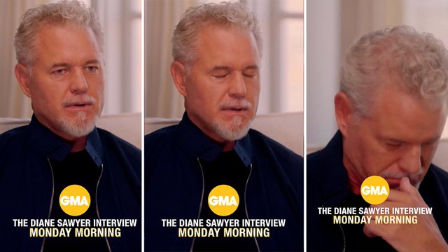 eric dane wiping away tears during emotional als interview