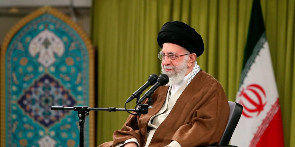 iran's leader ayatollah khamenei during press meet