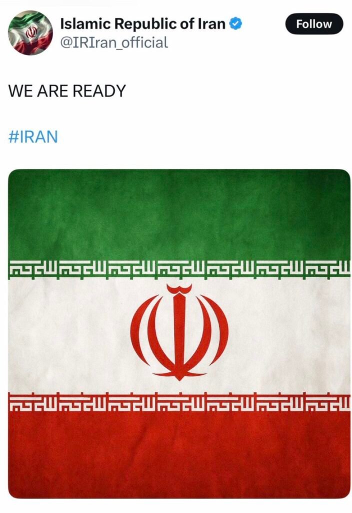 iran's post on x about usa