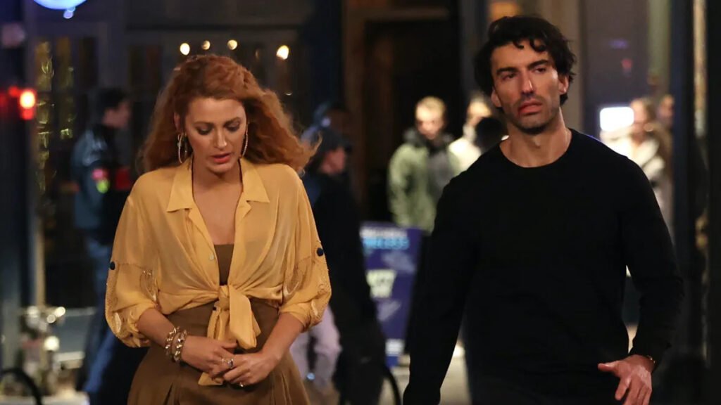 justin baldoni and blake lively in a still from it ends with us