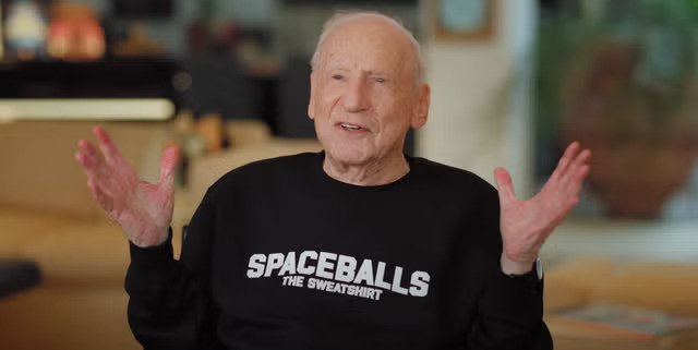 mel brooks smiling during spaceballs 2 announcement