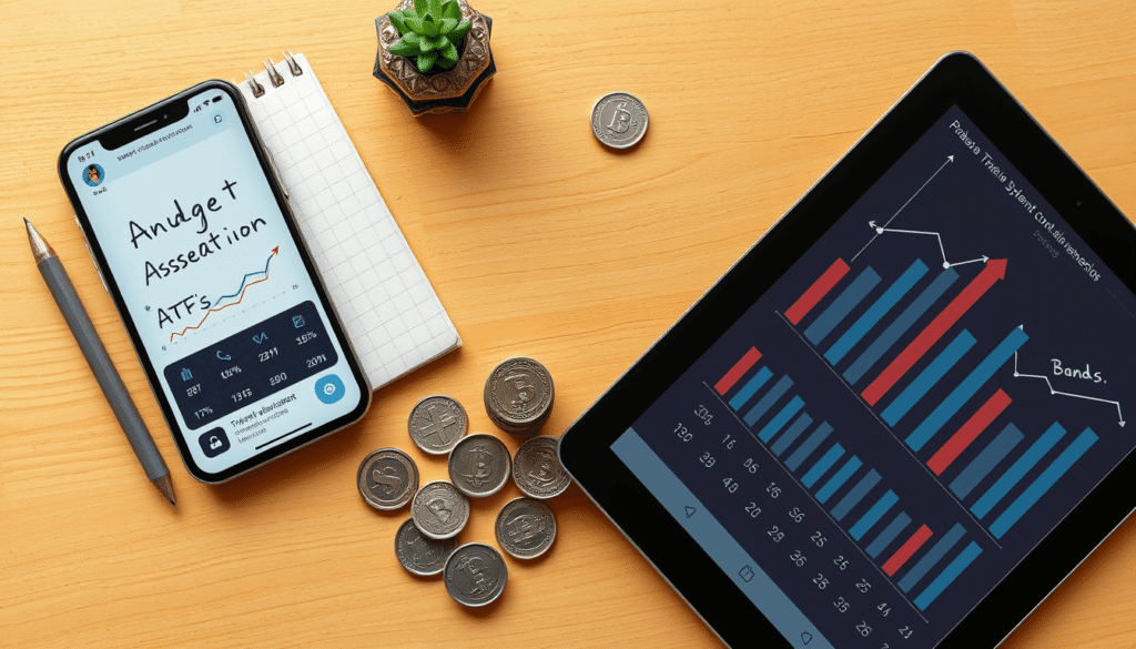 mobile phone screen displaying small investment amounts across different assets