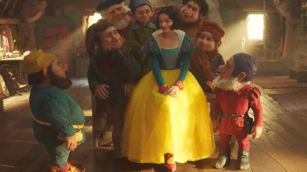 modern version of the dwarfs helping snow white in the cottage