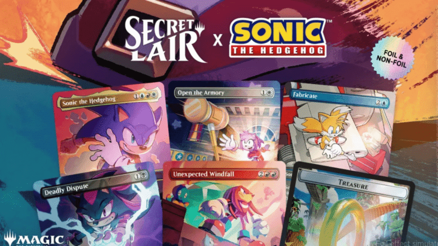 sonic the hedgehog secret lair announced magic the gathering collab goes supersonic