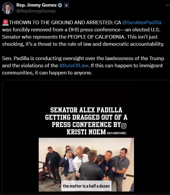supporters posting messages for alex padilla on x